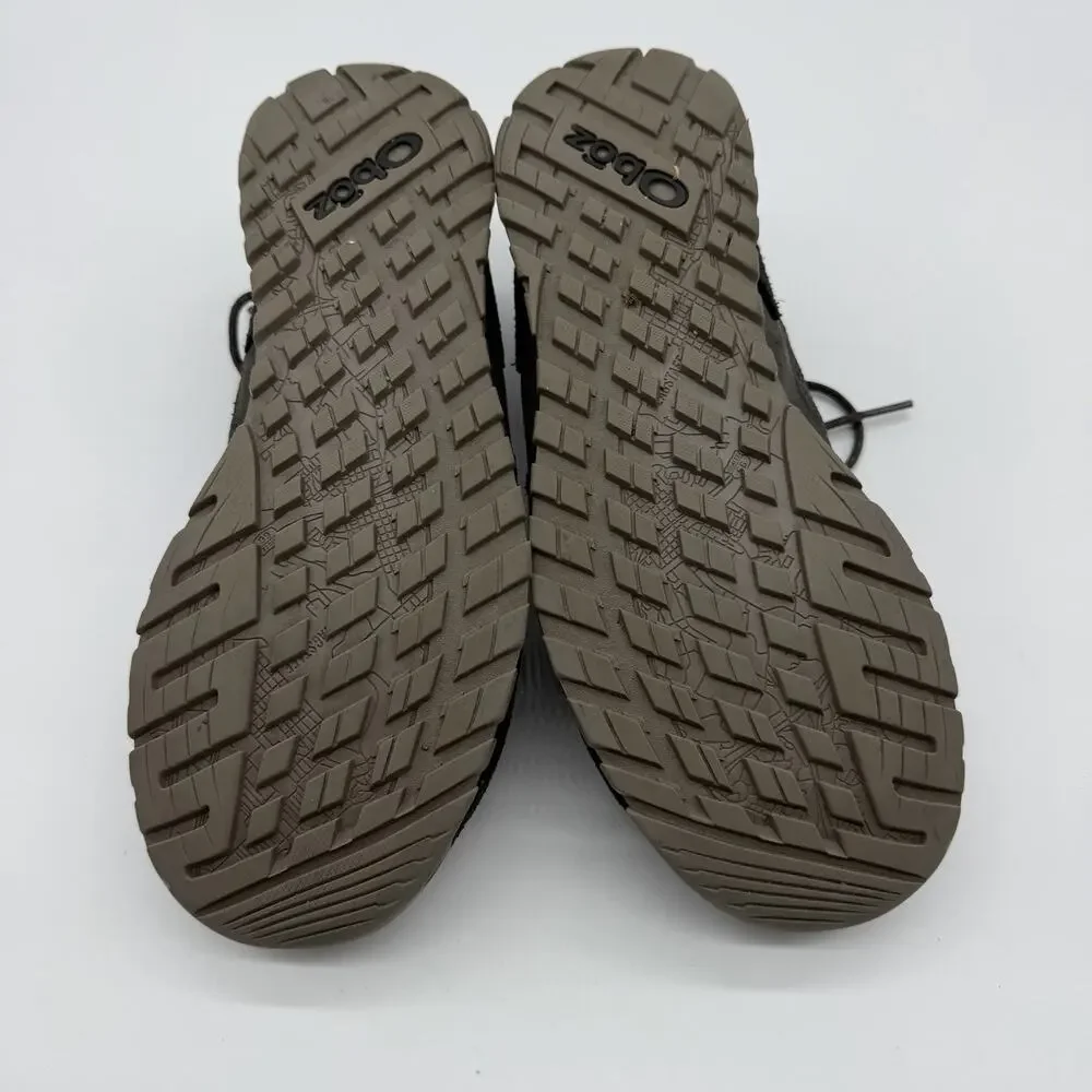 Oboz Arete Low Hiking Shoes Men’s 9.5 Black Suede Mesh Trail Sneakers